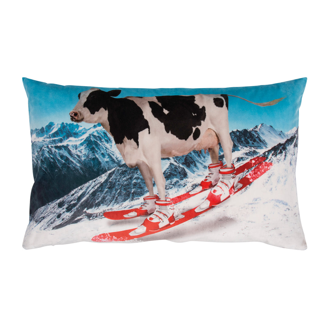 PAD Kissen mit Füllung Kuh auf Ski
