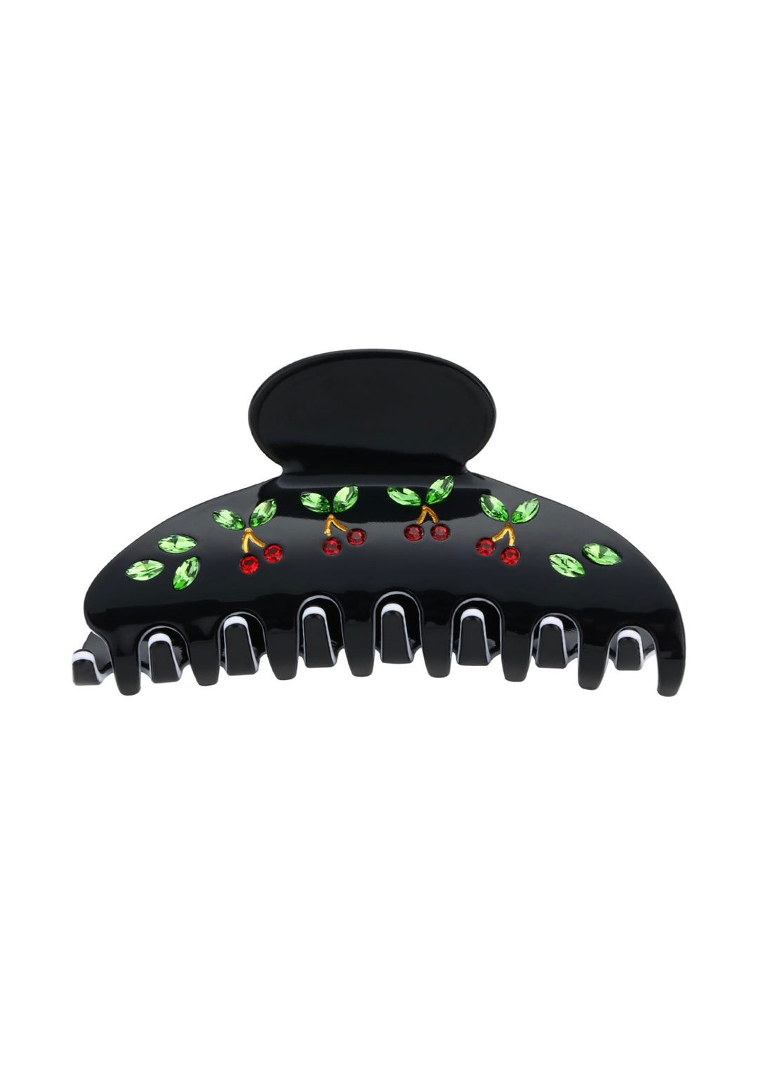 HAARKLAMMER mit Glitzersteinen, Kirsche, Farbe Schwarz