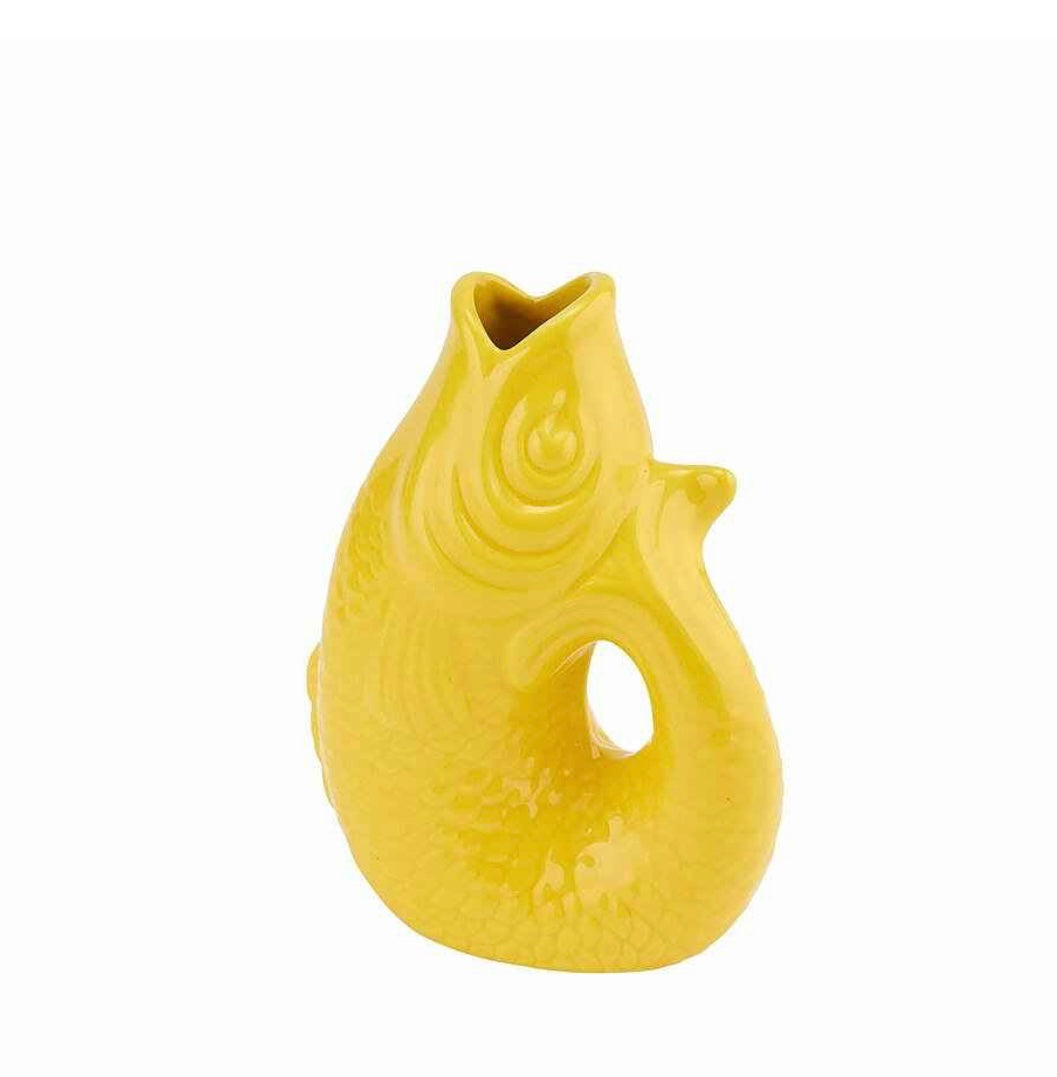GIFTCOMPANY, Karaffe Fisch Vase Monsieur Carafon, Größe L, Farbe Gelb