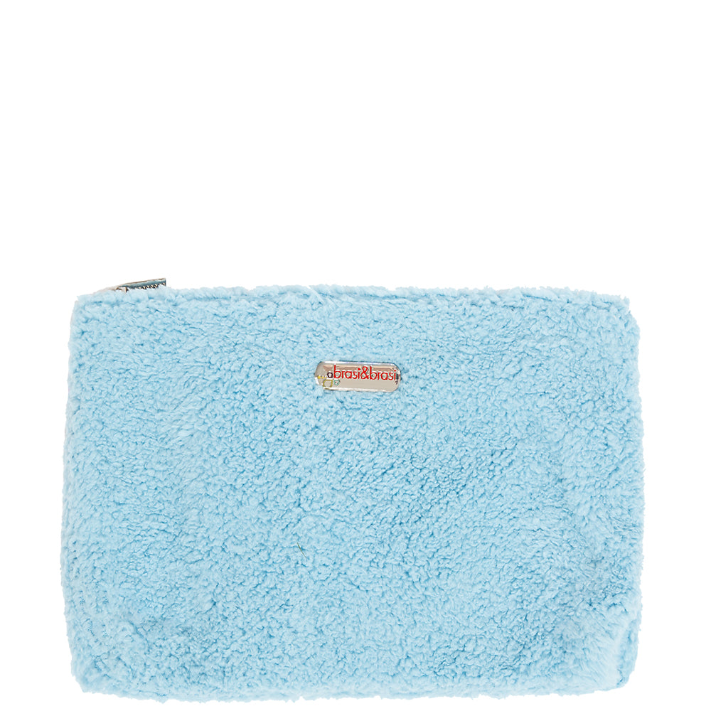 BRASI&BRASI Kosmetiktasche, Flausch, Farbe Hellblau