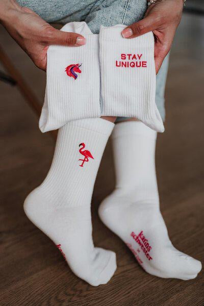 MDMD x KARINS SCHWESTER Socken Einhorn STAY UNIQUE
