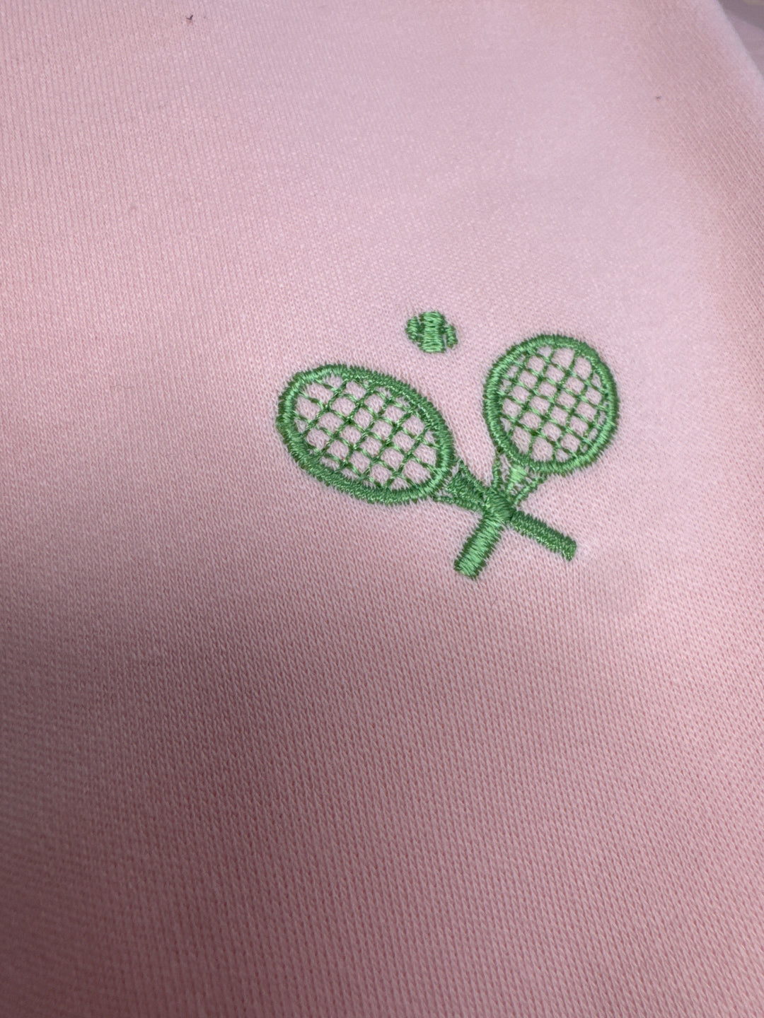SMITH & SOUL T-Shirt, mit kleiner Stickerei, Tennisschläger, Farbe Powder Rosé