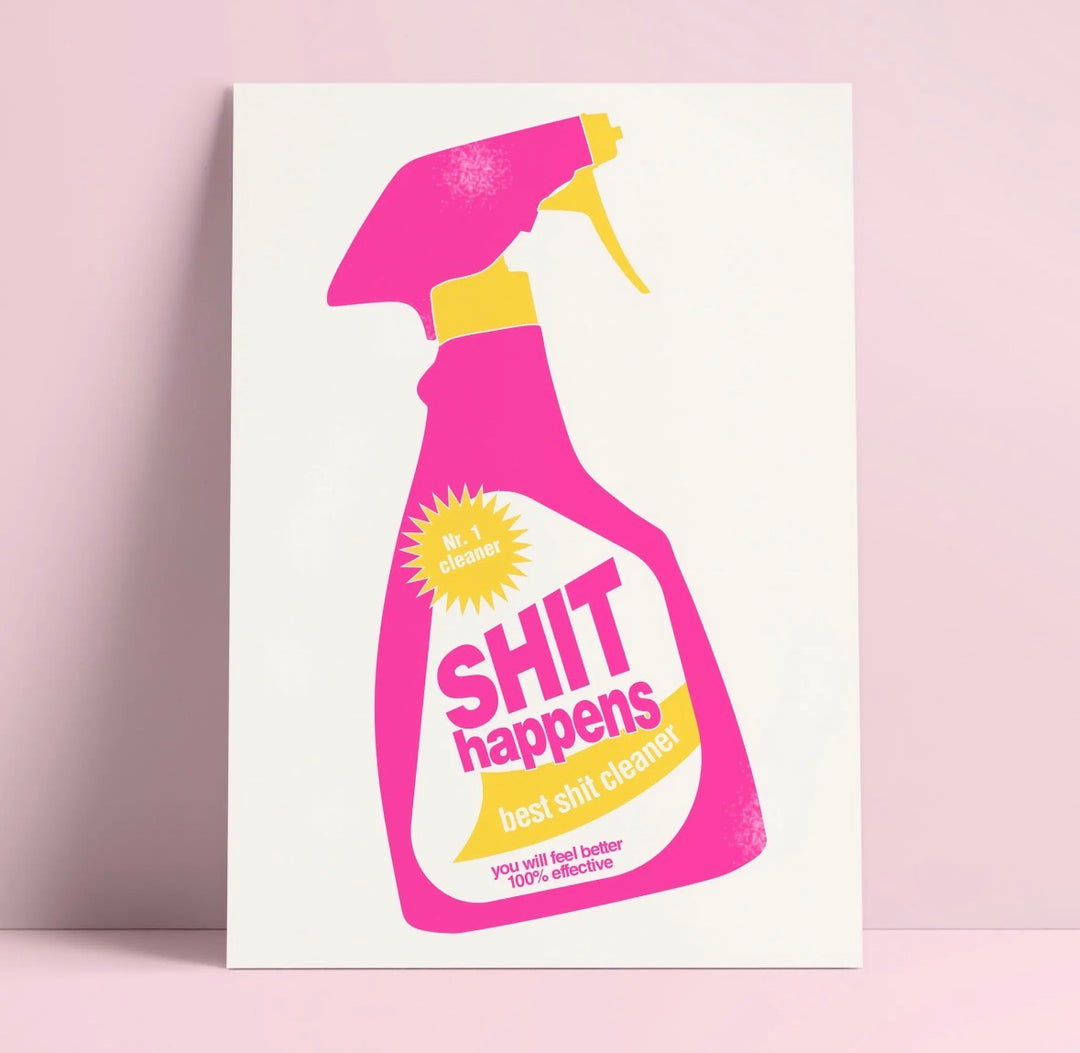 POSTKARTE Shit happens. Best shit cleaner.