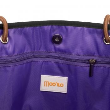 MOO ILO Tasche Shopper Neopren im Samtoptik, Farbe Braun