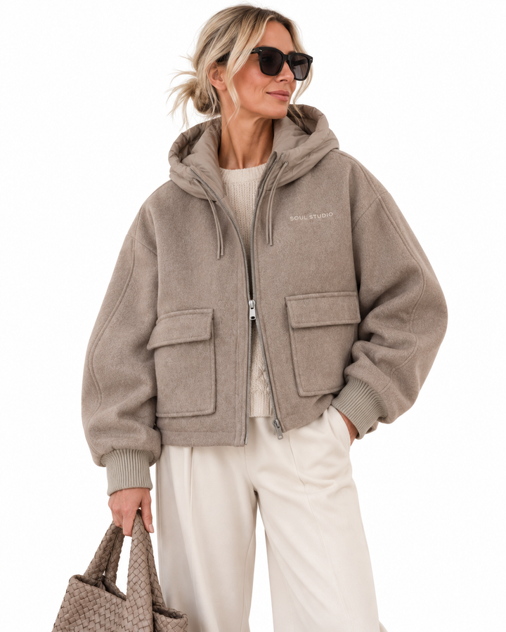 SMITH & SOUL Kapuzenjacke, Farbe Oatmilk / Hellbeige