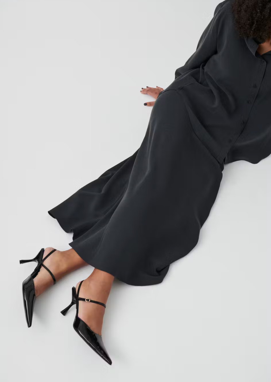 GINA TRICOT langer Rock OFFBLACK
