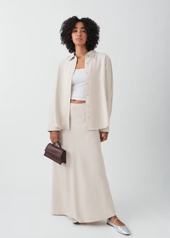 GINA TRICOT langer Rock BEIGE