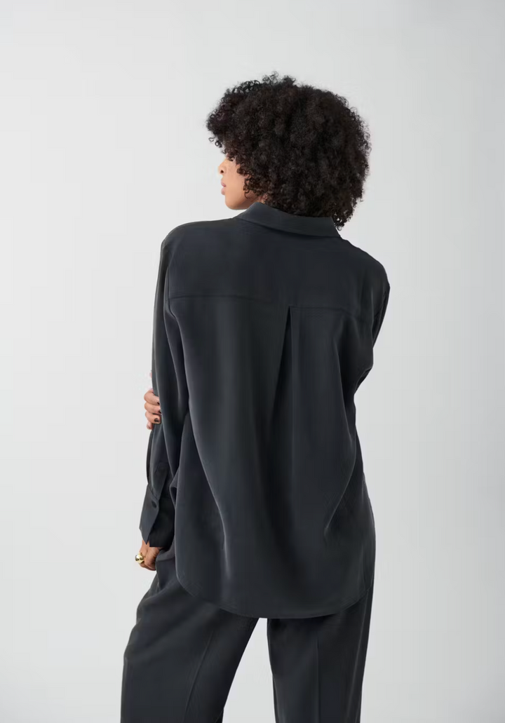 GINA TRICOT lockere Bluse OFFBLACK
