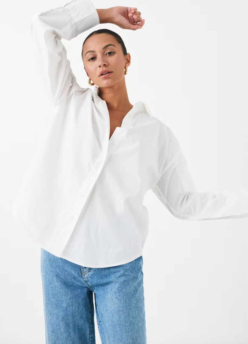 GINA TRICOT Poplin Shirt Weiß