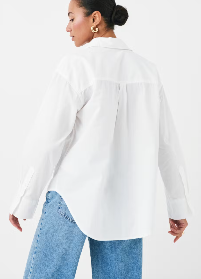 GINA TRICOT Poplin Shirt Weiß