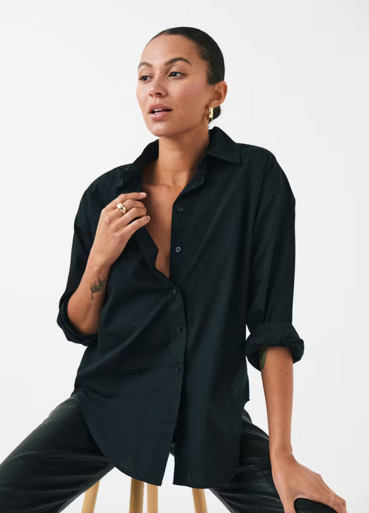 GINA TRICOT Poplin Shirt Schwarz