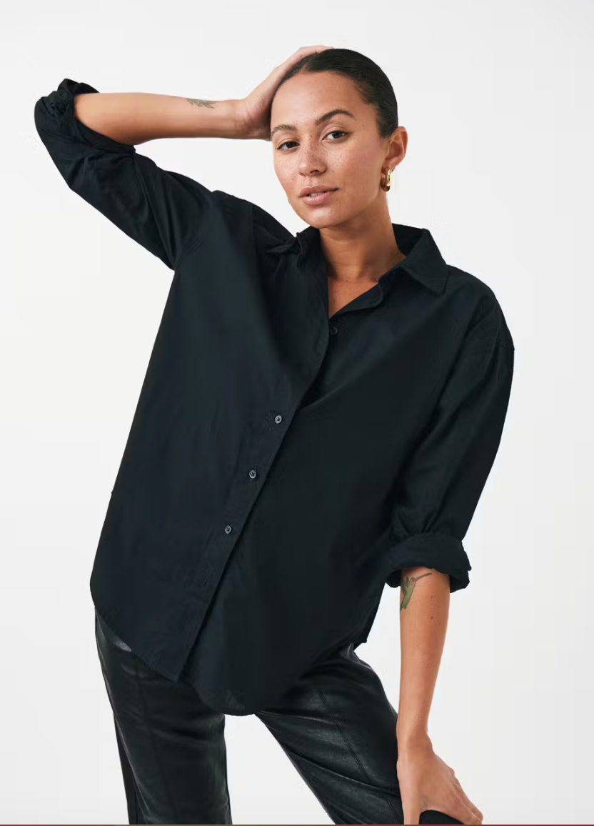GINA TRICOT Poplin Shirt Schwarz