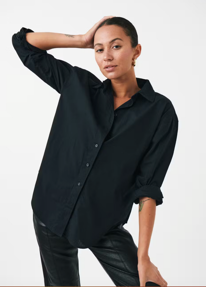 GINA TRICOT Poplin Shirt Schwarz