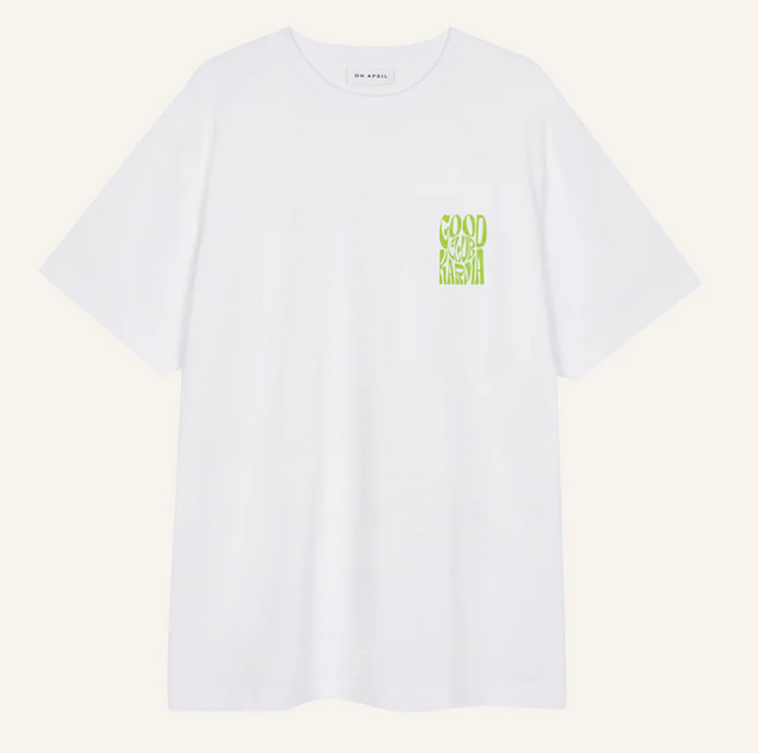 OH APRIL Good Karma Club T-Shirt LIMETTE