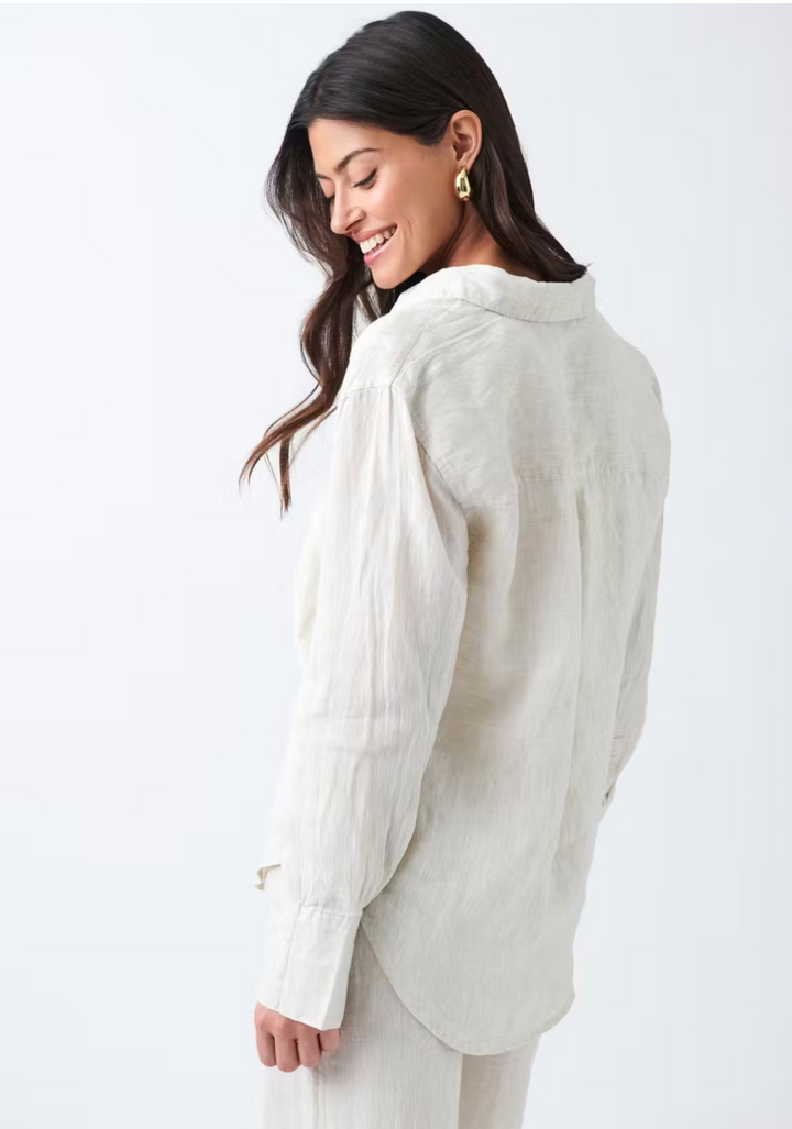 GINA TRICOT Leinenbluse Beige