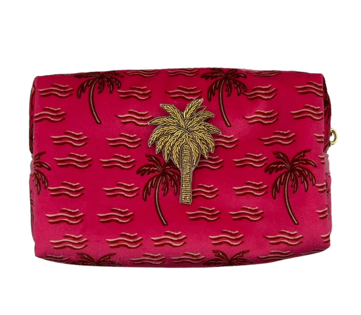 SIXTON Kosmetiktasche pinke Palmen, Klein