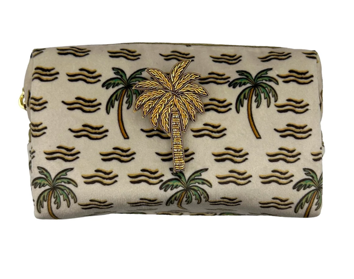 SIXTON Kosmetiktasche Sand & Palmen, Klein