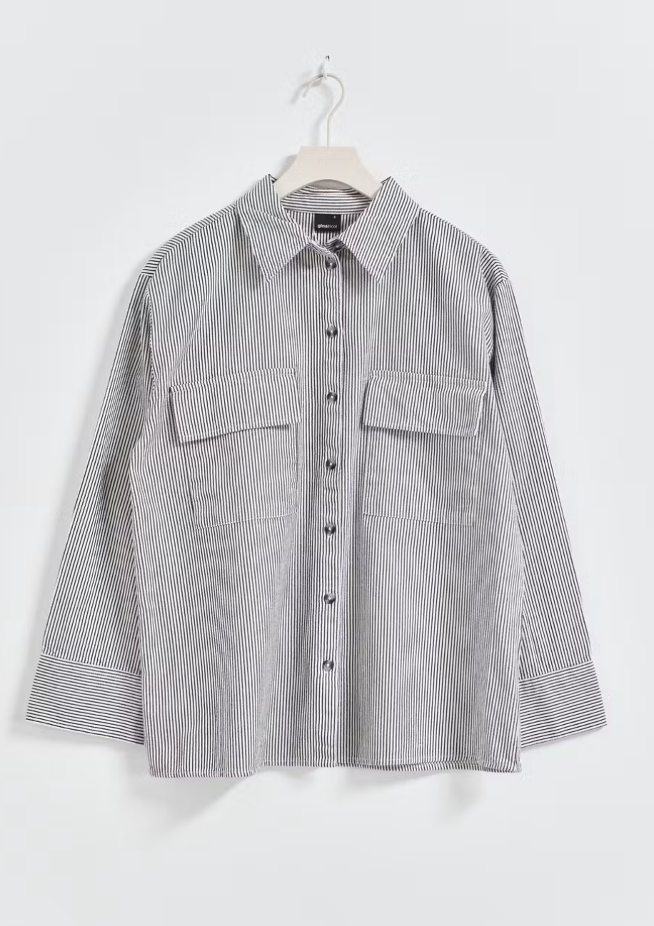 GINA TRICOT Oversized Bluse mit Streifen