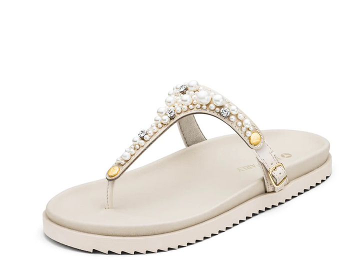 HEY MARLY Topping für Sandale Precious Pearl, Farbe Weiß/Crema