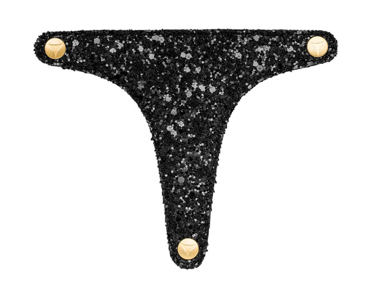 HEY MARLY Topping für Sandale Cosmic Glitter, Farbe Schwarz