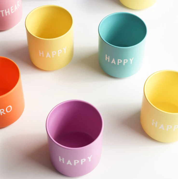 DESIGN LETTERS, Tasse, Happy, Blau