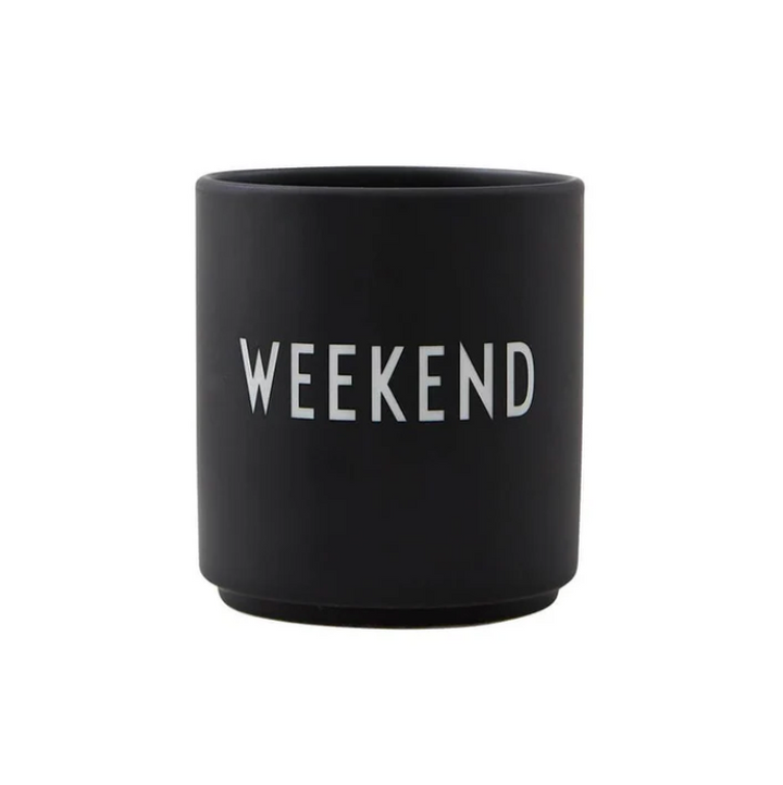 DESIGN LETTERS, Tasse, Weekend, Schwarz