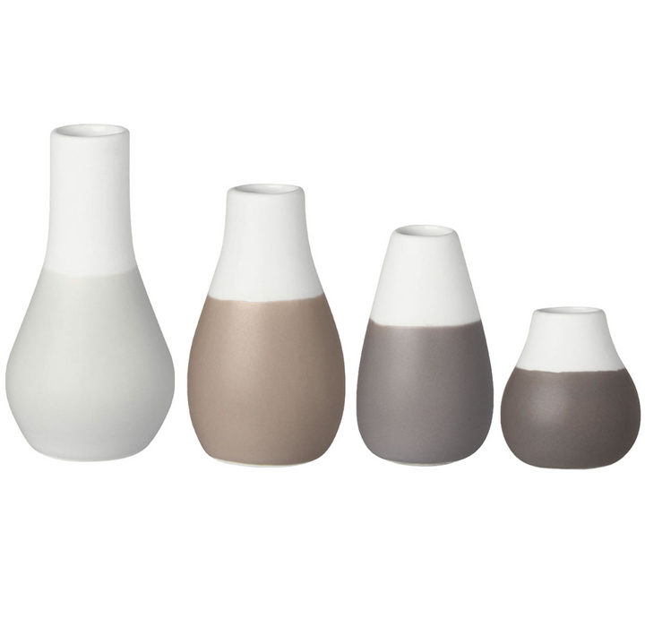 Räder, Vase, Mini, 4er Set, Grautöne