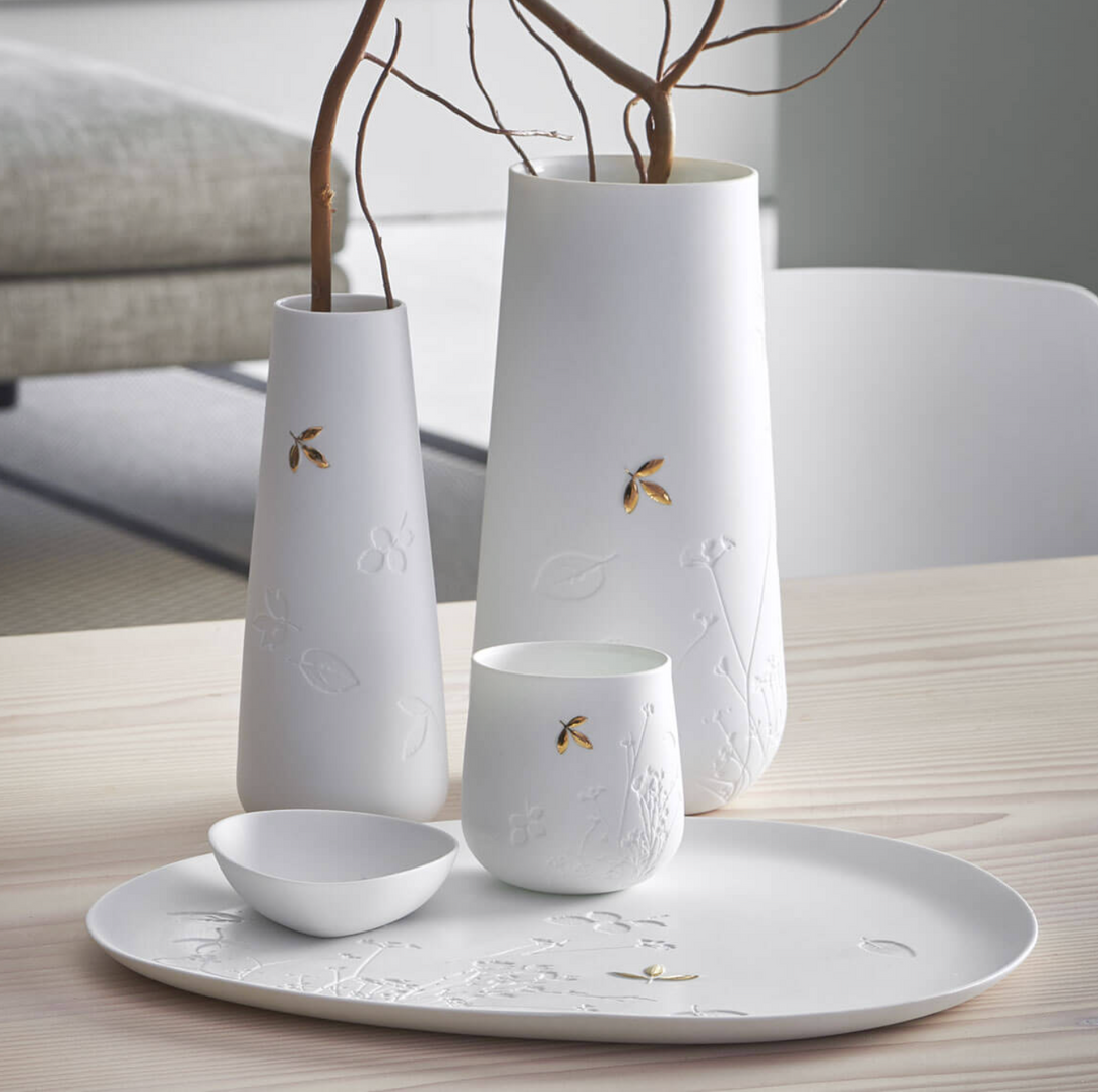 Räder, Vase, Goldblatt, groß