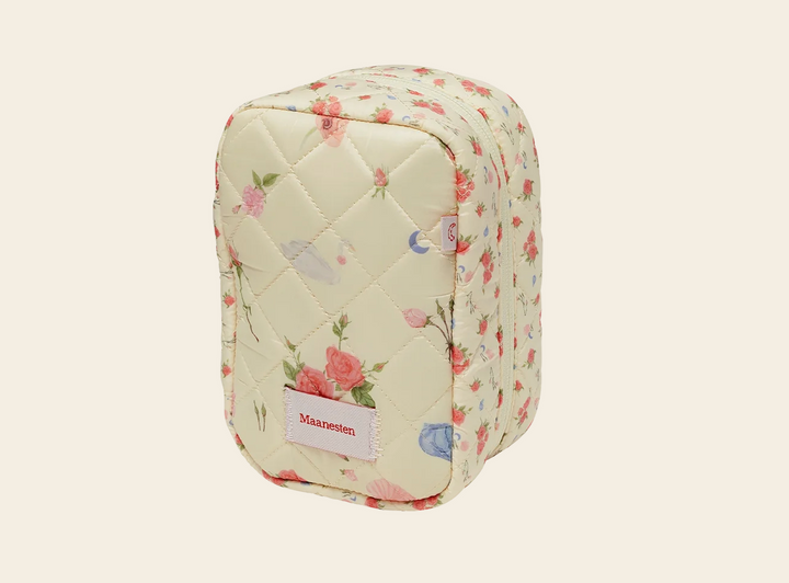 MAANESTEN Kosmetiktasche, Hochkant, Rosen, Beige