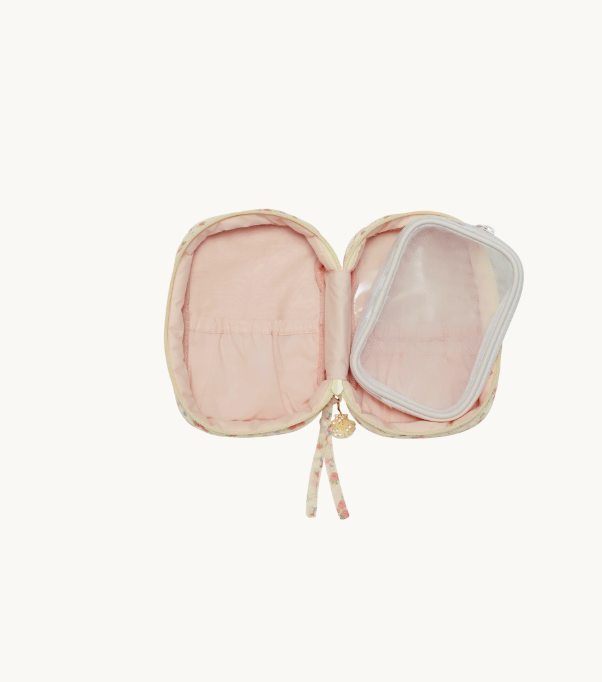 MAANESTEN Kosmetiktasche, Hochkant, Rosen, Beige