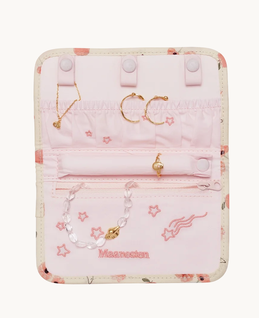 MAANESTEN Schmuckclutch, Rosen, Beige