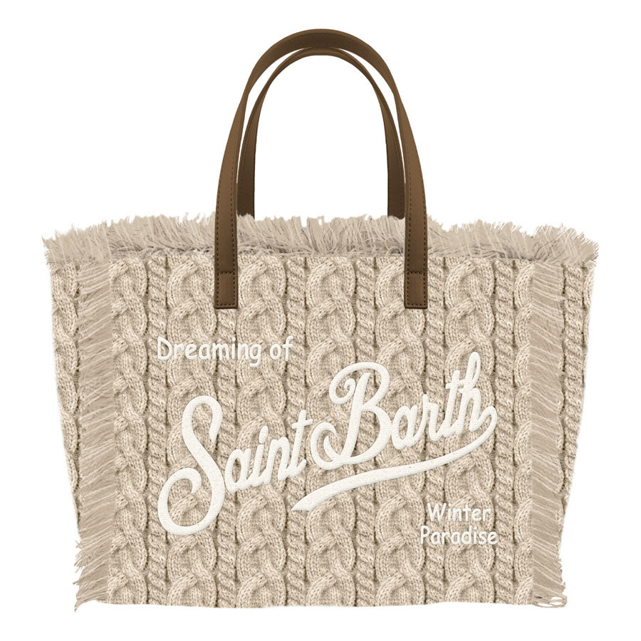 MC2 SAINT BARTH Tasche Colette, Strickoptik, Farbe Beige
