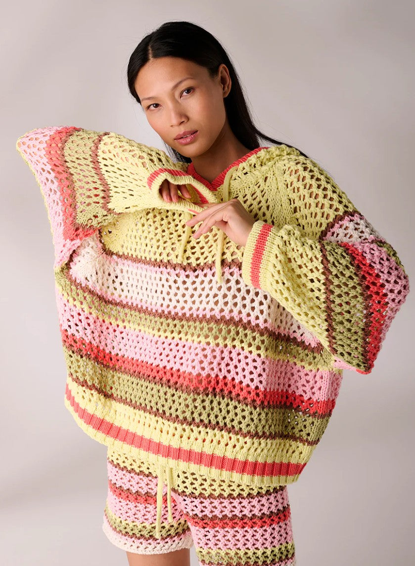 LIV BERGEN Hoodie Crochet Limette