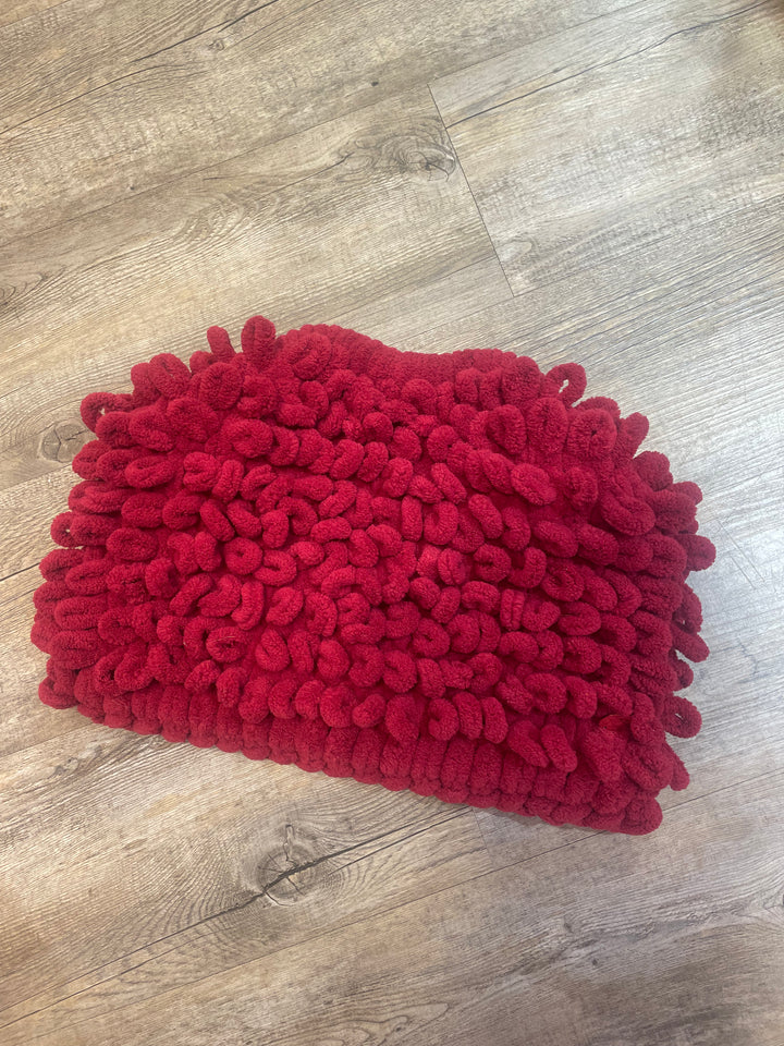 MS.ALTHAUS.KNITS Stricktasche CLUTCH PUFFY Sling Baby, Farbe Bordeaux Rot, Größe L
