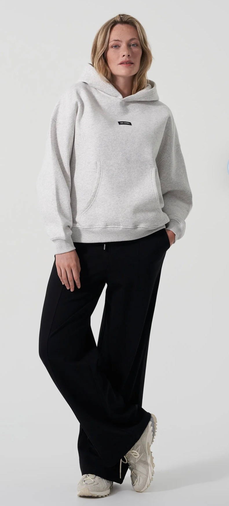 OH APRIL Oversized Hoodie Hellgrau
