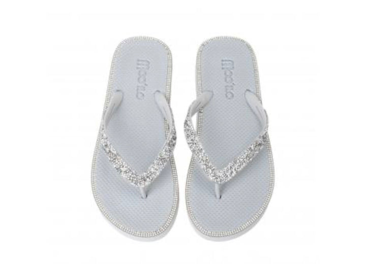 MOO'ILO Schuhe Flipis, Glitzerstreifen, SILBER