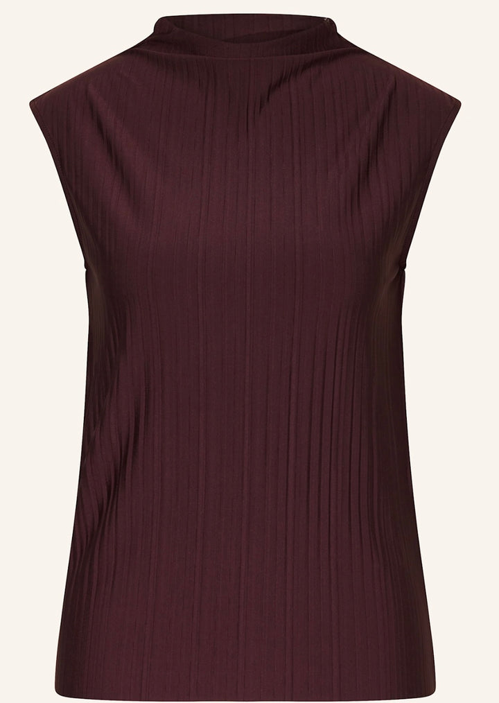 GINA TRICOT Plisse Top, Burgund