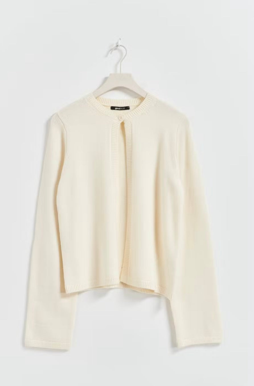 GINA TRICOT Cardigan mit einem Knopf, Creme