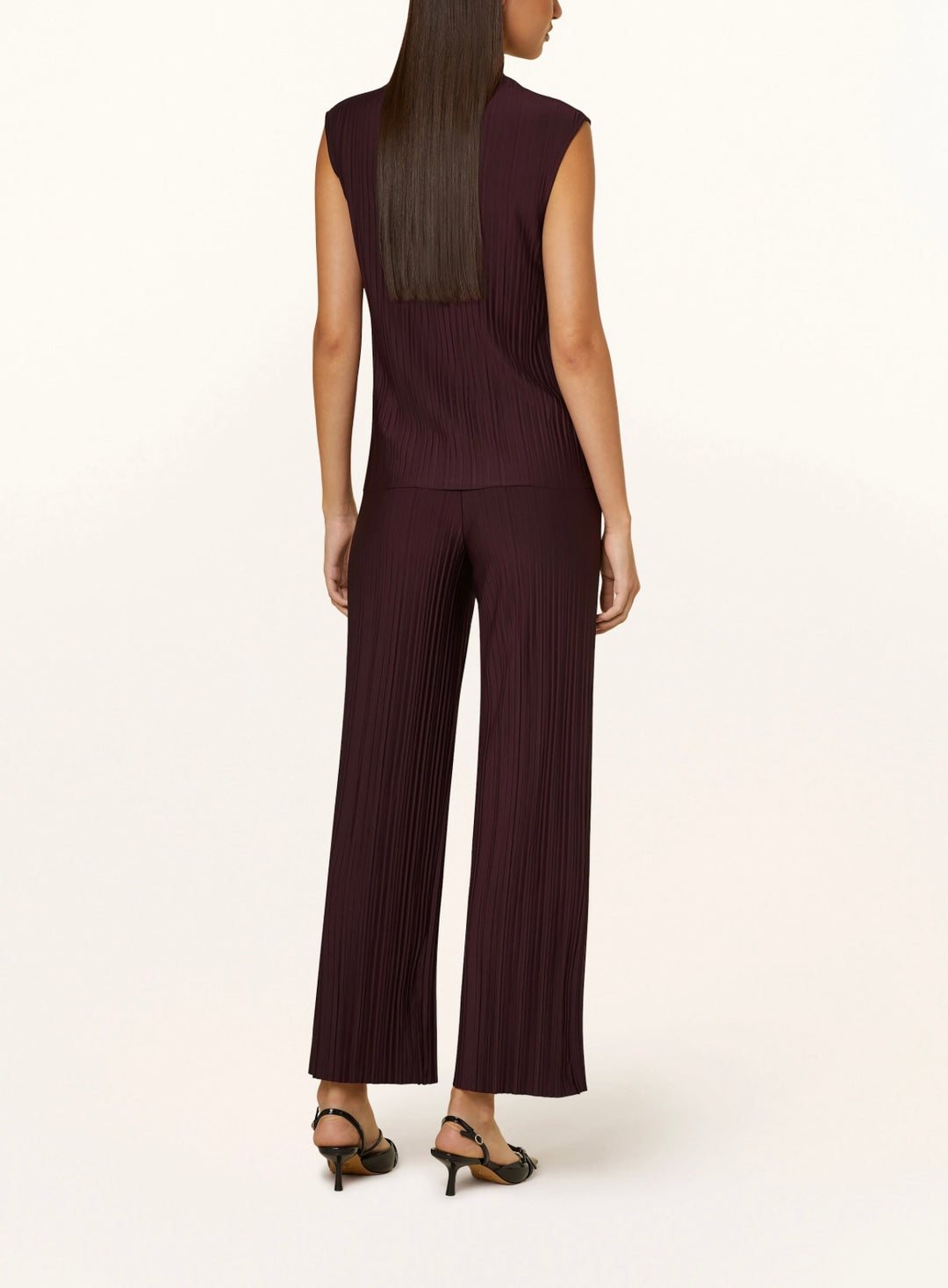 GINA TRICOT Plisse Top, Burgund