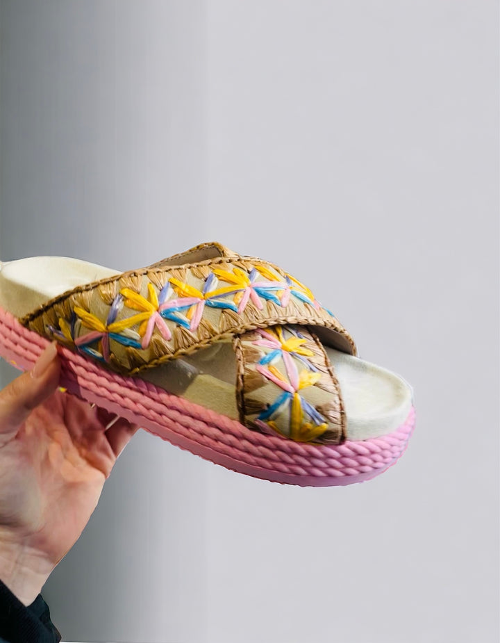 MOU Sandale Criss Cross rope sandal raffia