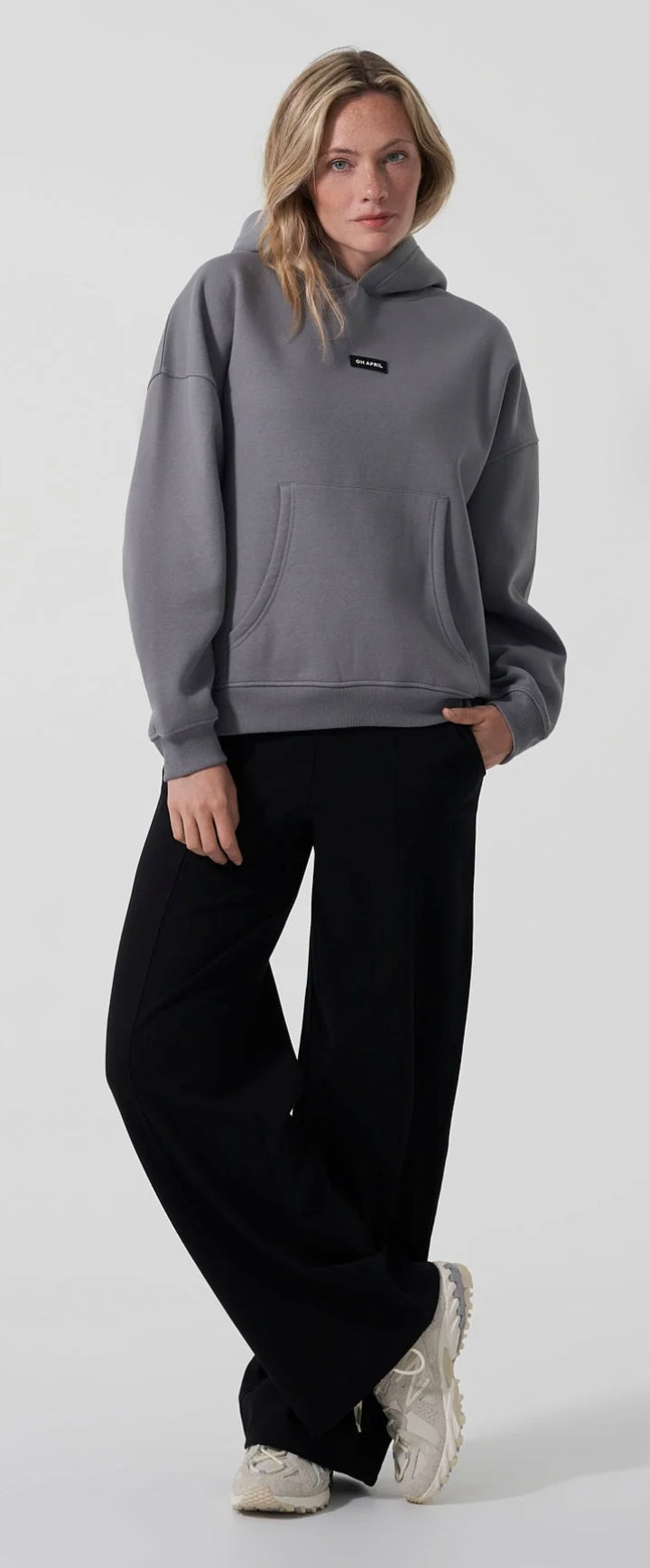 OH APRIL Oversized Hoodie Dunkelgrau