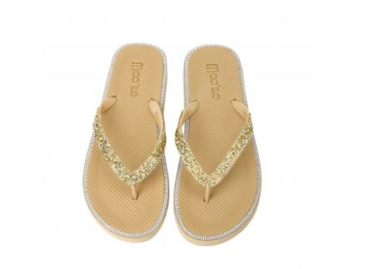 MOO'ILO Schuhe Flipis, Glitzerstreifen, GOLD