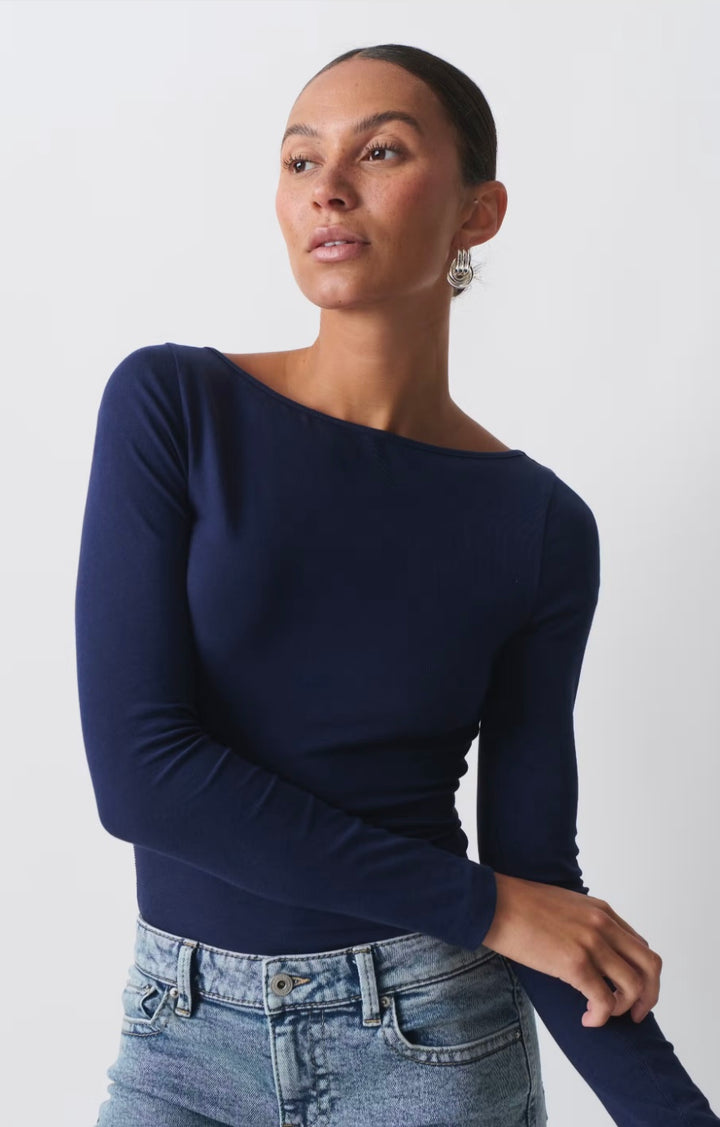 GINA TRICOT Basic Long Sleeve Blau