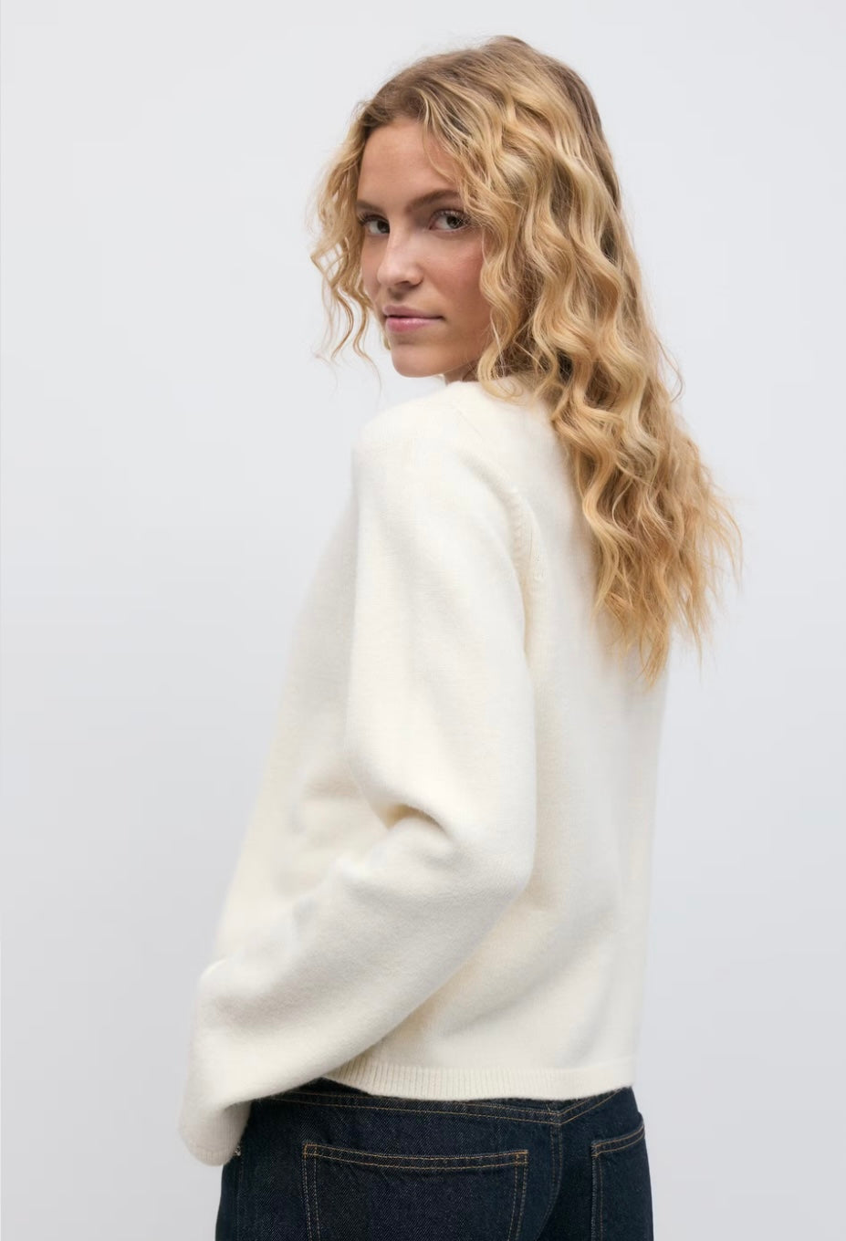 GINA TRICOT Cardigan mit einem Knopf, Creme