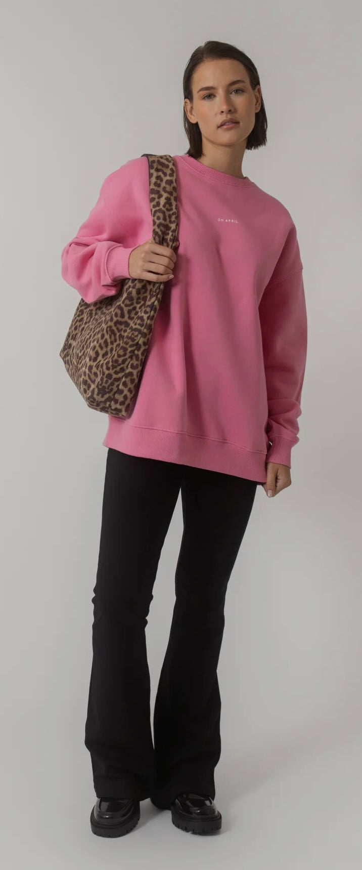 OH APRIL Oversized Sweater Deep Pink