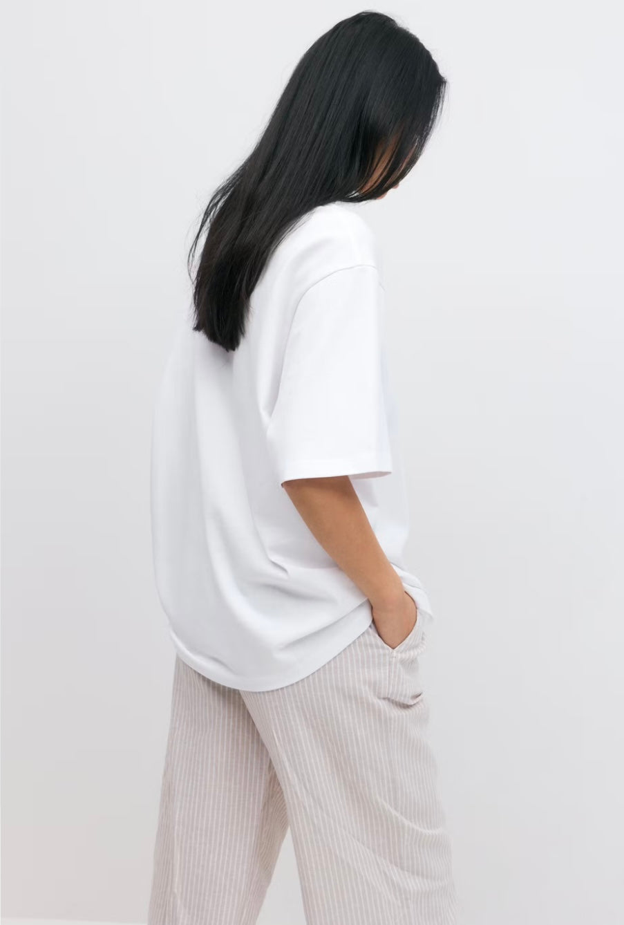 GINA TRICOT Basic oversized T-Shirt, Weiß