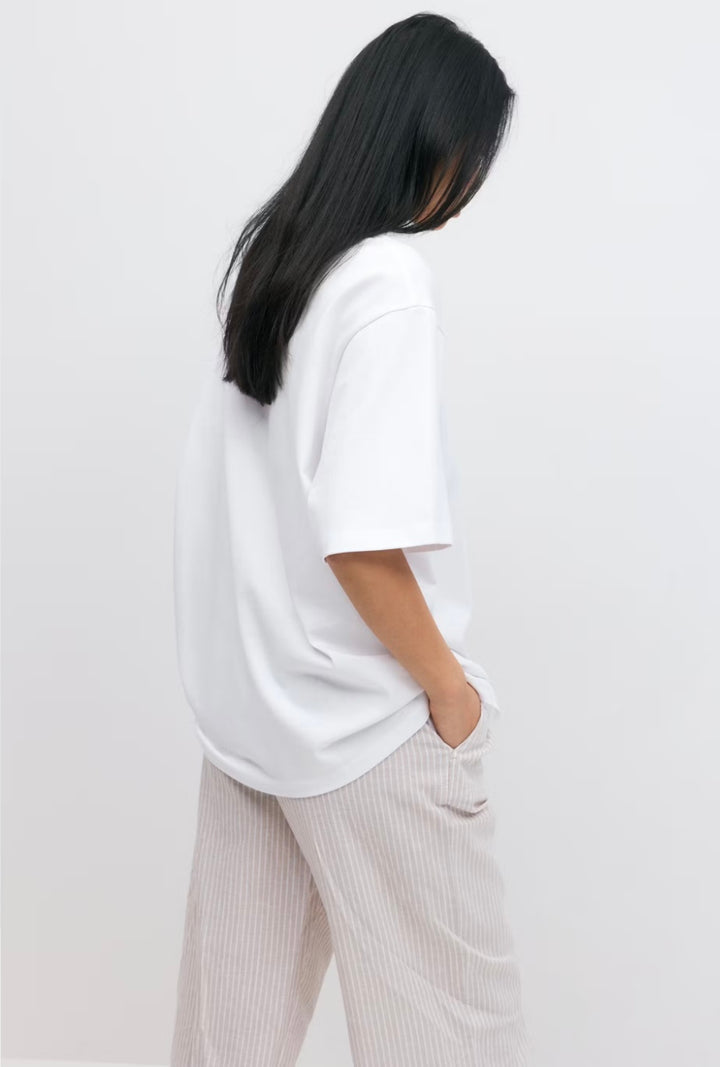 GINA TRICOT Basic oversized T-Shirt, Weiß
