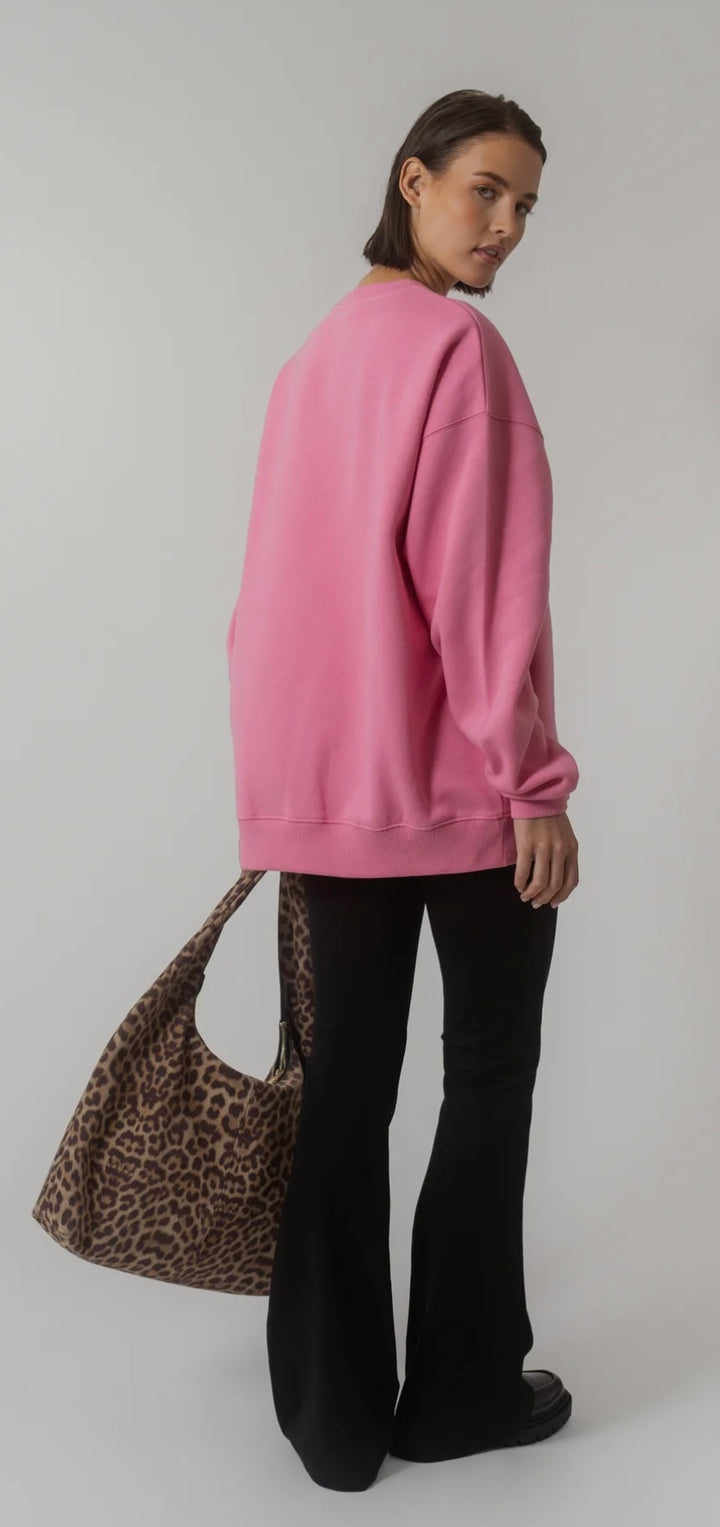 OH APRIL Oversized Sweater Deep Pink