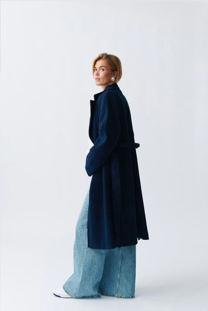 GINA TRICOT Mantel, lang, Dunkelblau