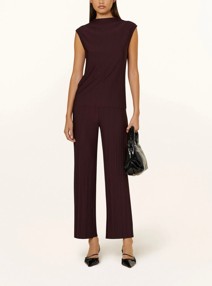 GINA TRICOT Plisse Top, Burgund
